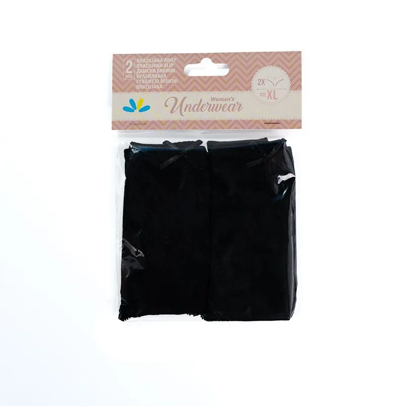 Lilly basic set gaćica brasiliana sa čipkom crne XL