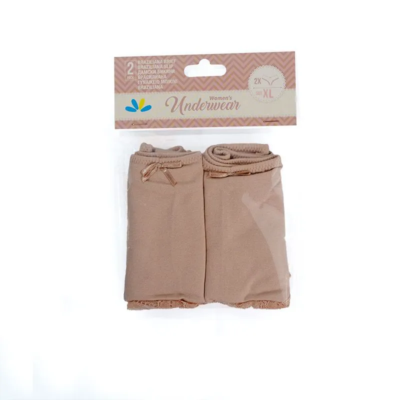 Lilly basic set gaćica brasiliana sa čipkom natur XL