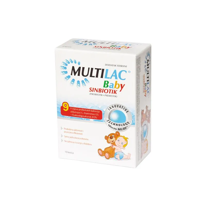 Multilac Baby, sinbiotik, 10 kesica