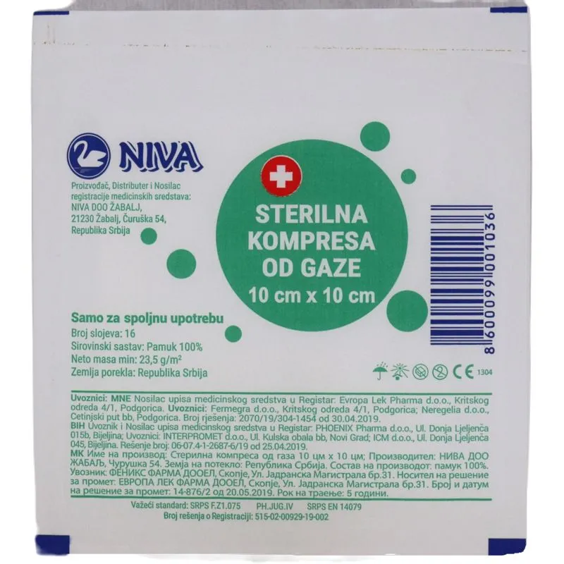 Niva sterilna kompresa 10cm x 10cm