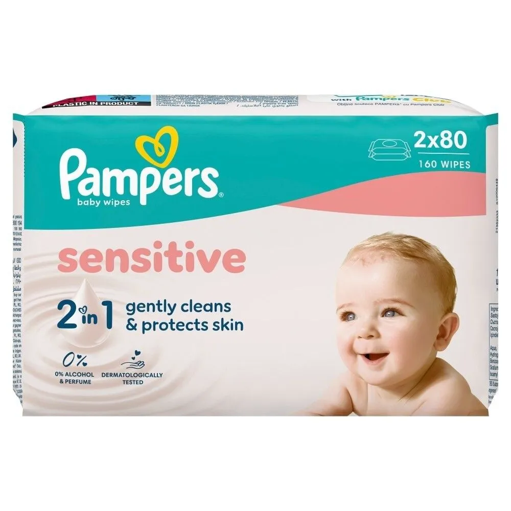 Pampers Sensitive vlažne maramice, 160 komada