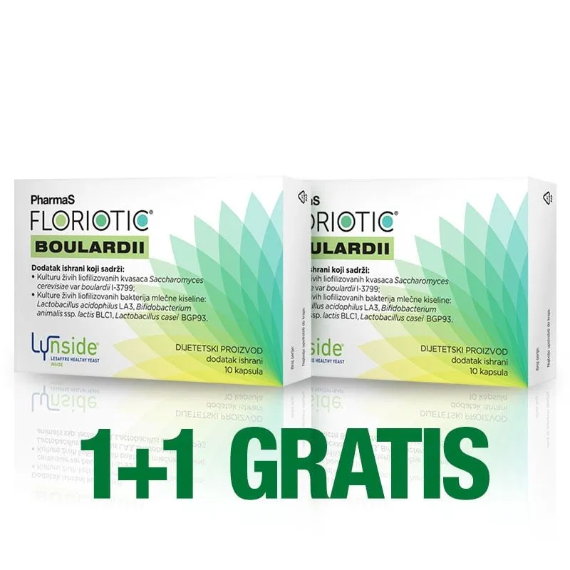 PharmaS Floriotic Boulardii, 10 kapsula 1+1 gratis