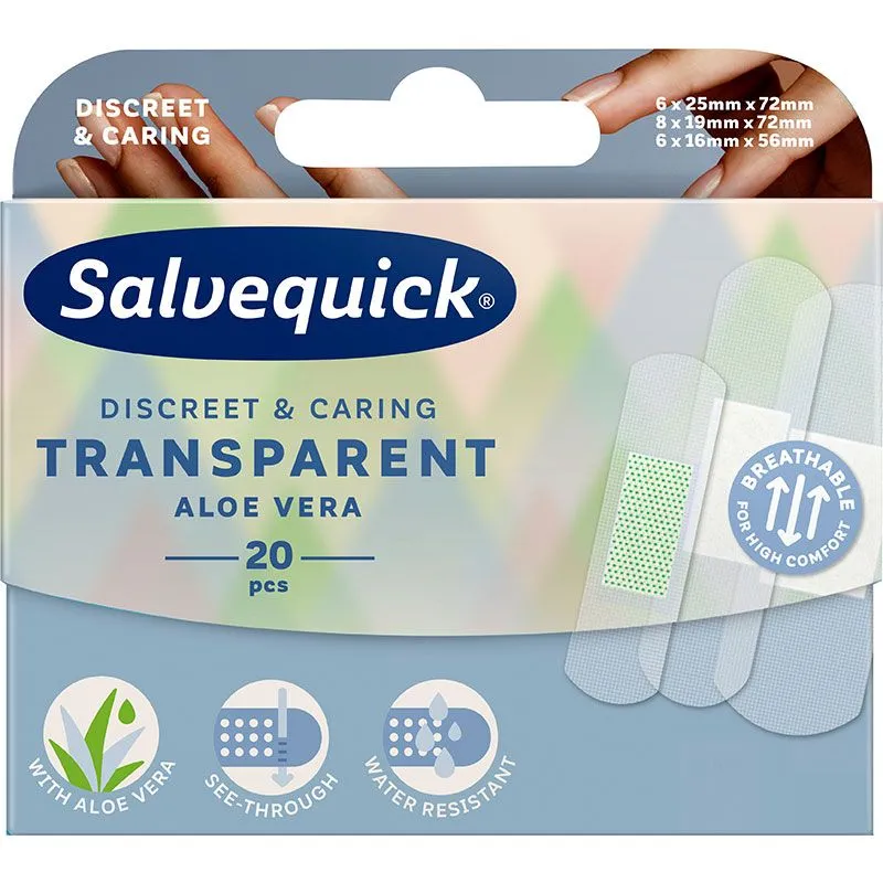 Salvequick aq.resist transparent aloe vera 20 komada