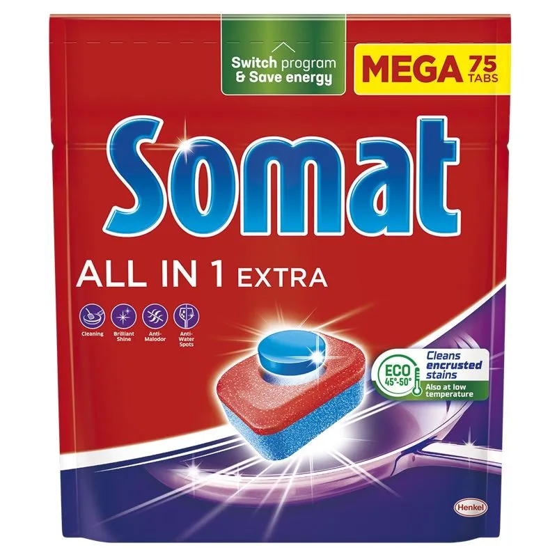 Somat All in 1 Extra tablete za mašinsko pranje posuđa 75kom