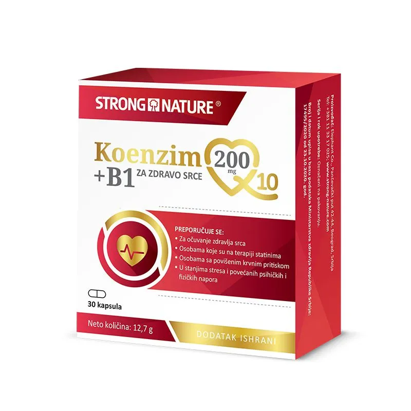 Strong Nature Koenzim Q10 200 mg+B1, 30 kapsula