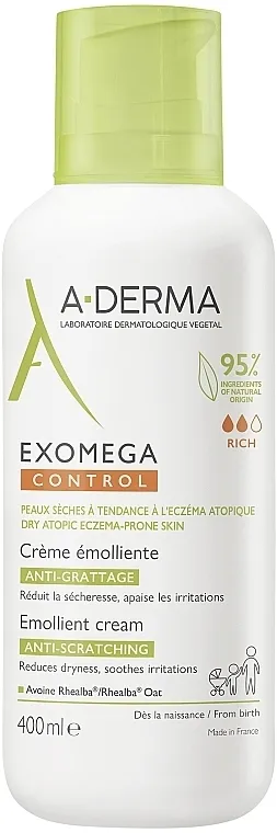 A-Derma Exomega Control Emollient Cream Anti-Scratching Omekšavajuća krema za tijelo