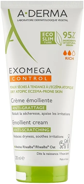 A-Derma Exomega Control Emollient Cream Anti-Scratching Omekšavajuća krema za tijelo
