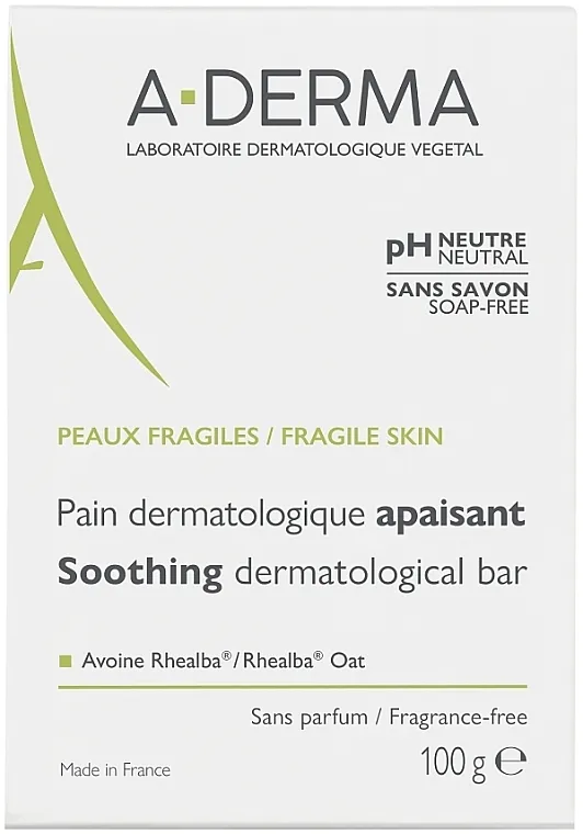A-Derma Soap Free Dermatological Bar Dermatološki sapun na bazi zobi Realba za nadraženu kožu