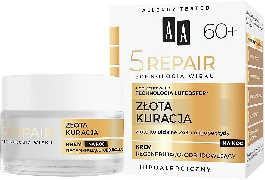 AA Age Technology 5 Repair Cream 60+ Noćna krema za lice