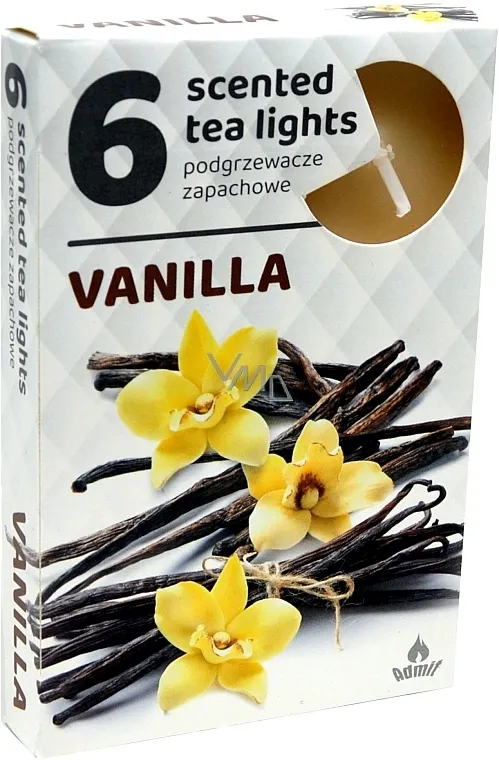 Admit Scented Tea Light Vanilla Čajne sveće "Vanila", 6 komada