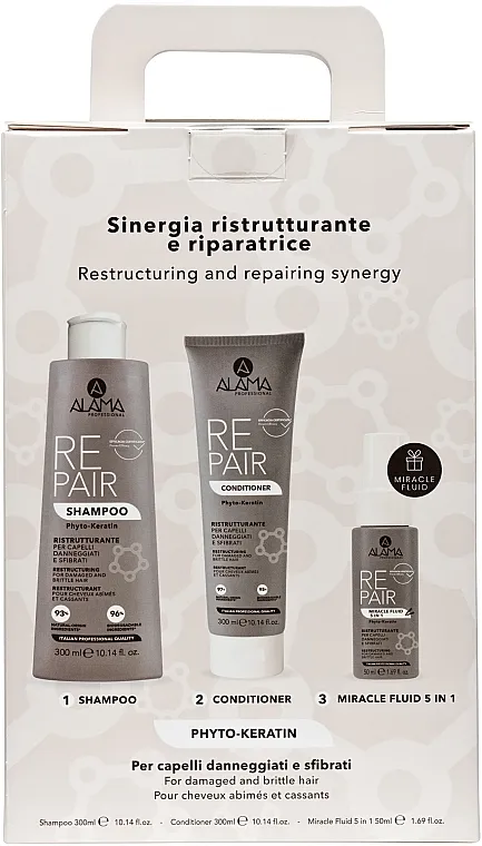 Alama Repair Gift Box 2023 (sh/300ml + cond/300ml + fluid/50ml) Set