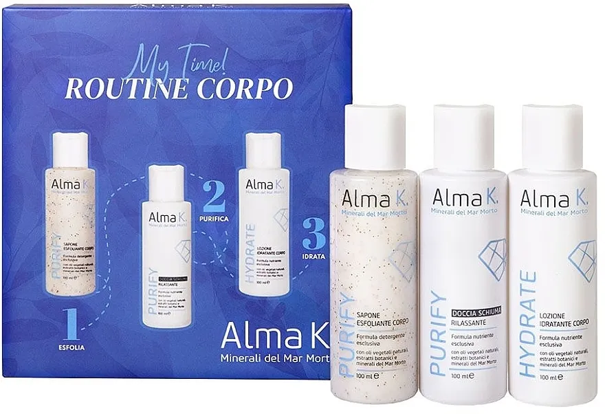 Alma K. My Time! Body Care Routine Kit (sh/gel/100 ml + soap/100 ml + b/lot/100 ml) Set
