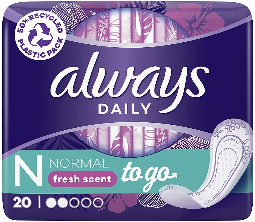 Always Dailies Fresh Scent Singles To Go Panty Liners Clive Christian Jump up and Kiss me Ecstatic