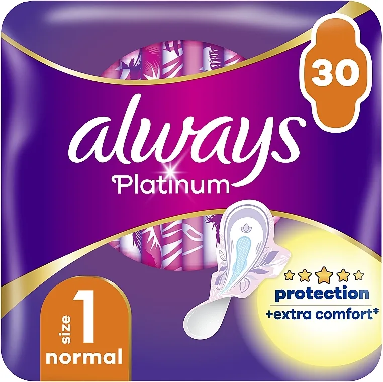Always Platinum Protection +Extra Comfort Normal Higijenski ulošci, veličina 1, 30 kom.