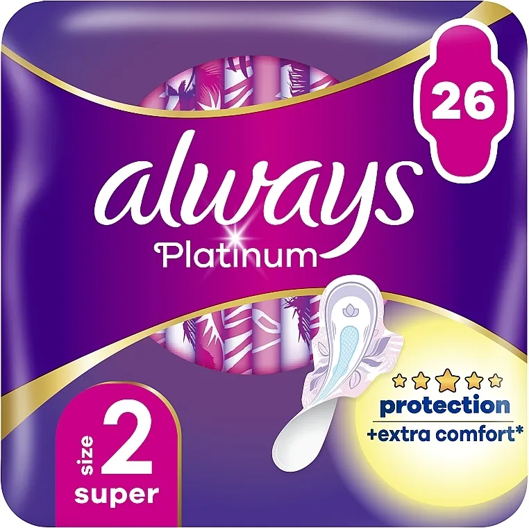 Always Platinum Protection +Extra Comfort Super Higijenski ulošci, veličina 2, 26 kom.