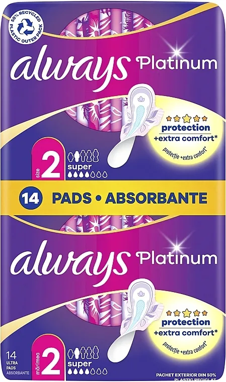 Always Platinum Super Duo Higijenski ulošci, 14 kom