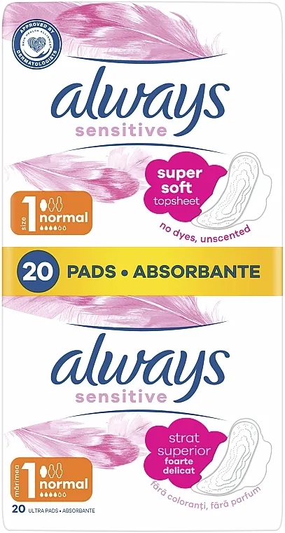 Always Ultra Normal Sensitive Duo Higijenski ulošci, 20 kom
