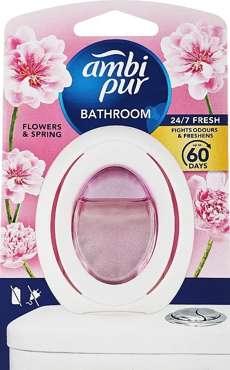 Ambi Pur Bathroom Flowers &amp; Spring Scent 60 Days Osveživač vazduha za kupatilo "Cveće i proleće", 60 dana