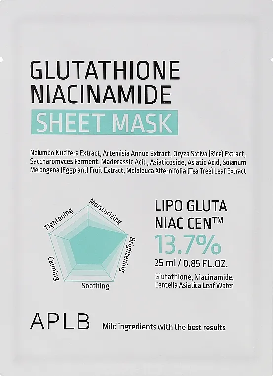 APLB Glutathione Niacinamide Sheet Mask Maska u maramici za lice