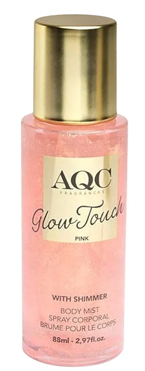 AQC Fragrances Glow Touch Pink Body Mist With Shimmer Sprej za telo sa sitnim česticama, 88 ml, roze