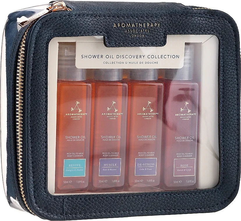 Aromatherapy Associates Mini Shower Oil Travel &amp; Discovery Collection (sh/oil/4x50ml + pouch) Set