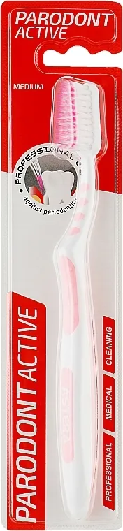 Astera Parodont Active Medium Toothbrush Četkica za zube, srednje tvrda, belo-ružičasta