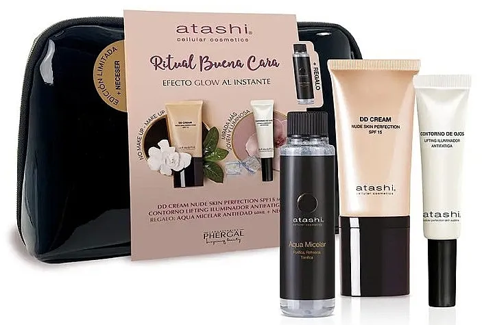 Atashi Instant Glow Effect (dd/cr/50ml + eye/cr/15ml + micell/w/60ml + bag) Set