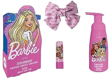 Aura Cosmetics Barbie Care Set (b/foam/300ml + l/balm/3.8g + h/clip)