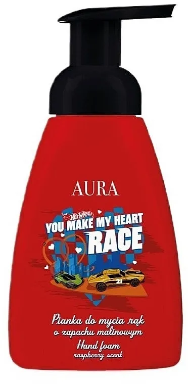 Aura Cosmetics Hot Wheels Hand Foam Raspberry Scent Pena za pranje ruku sa mirisom maline