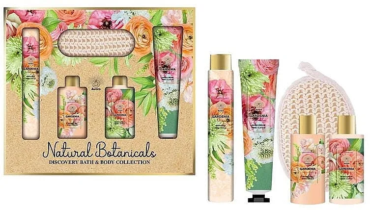 Aurora Natural Botanicals Discovery Bath And Body Collection (b/salt/100g + sh/gel/100ml + b/lot/100ml + h/cr/75ml + glove/1pc) Set