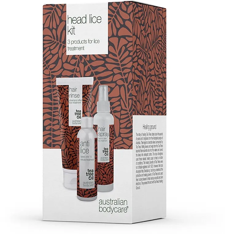 Australian Bodycare Head Lice Kit (shmp/200ml + h/spray/150ml + h/tret/100ml) Set