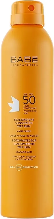 Babe Laboratorios Fotoprotector Transparente Wet Skin Vodootporni sprej za zaštitu od sunca SPF 50+