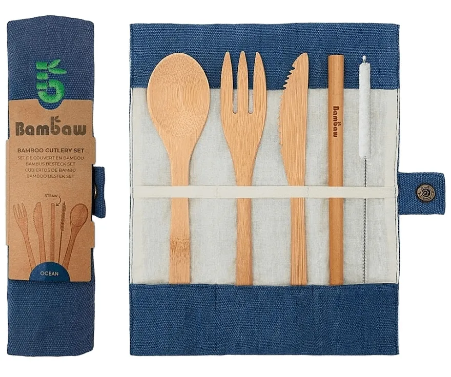 Bambaw Bamboo Cutlery Set, Ocean Set pribora za piknik, okean
