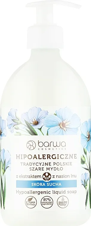 Barwa Traditional Polish Grey Liquid Soap Flax Tradicionalni poljski sivi sapun