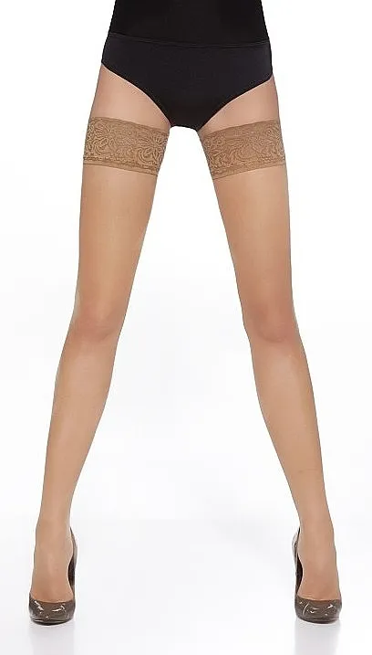 Bas Bleu Duge čarape za žene "Lorenza" 8 Den, beige