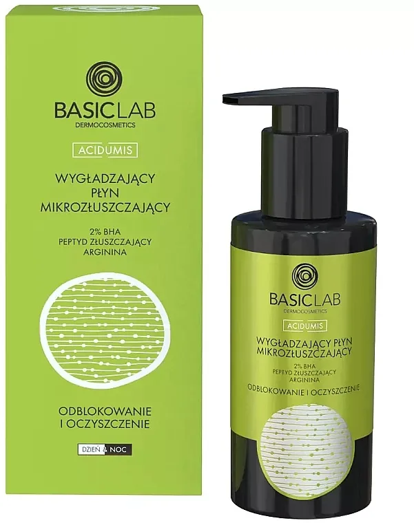 BasicLab Dermocosmetics Acidumis Izglađujući mikro-eksfolijacijski fluid sa 2% BHA i tripeptidom za piling