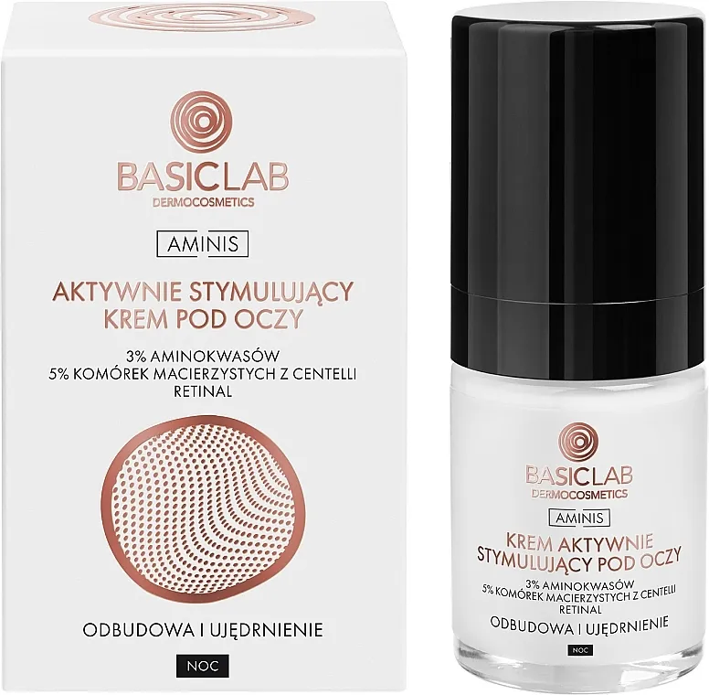 BasicLab Dermocosmetics Aminis Actively Stimulating Eye Cream Night Aktivno stimulirajuća noćna krema za kožu oko očiju
