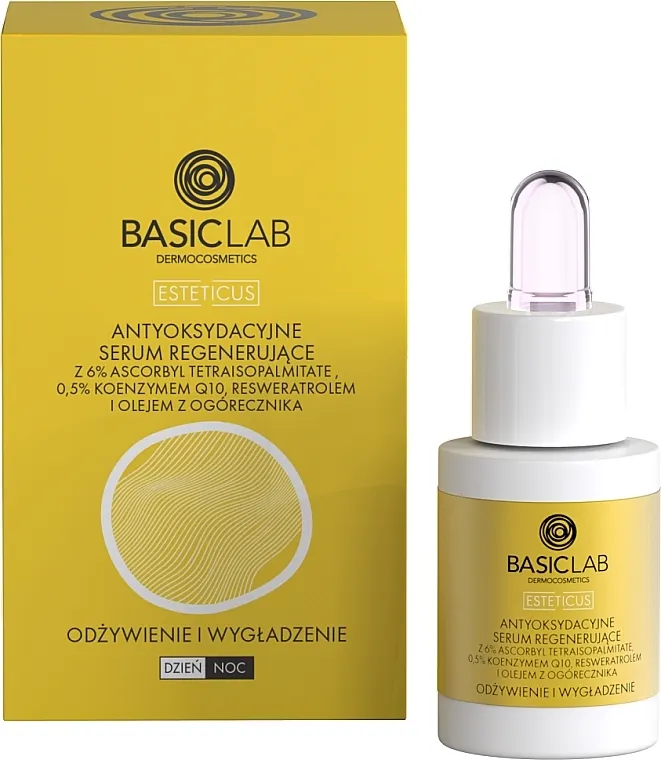 BasicLab Dermocosmetics Esteticus Face Serum 6% Tetraisopalmitate 0.5% Coenzyme Q10 Revitalizirajući antioksidativni serum za lice