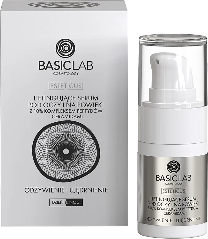 BasicLab Dermocosmetics Esteticus Serum za područje oko očiju i kapaka s 10% kompleksom peptida i ceramida