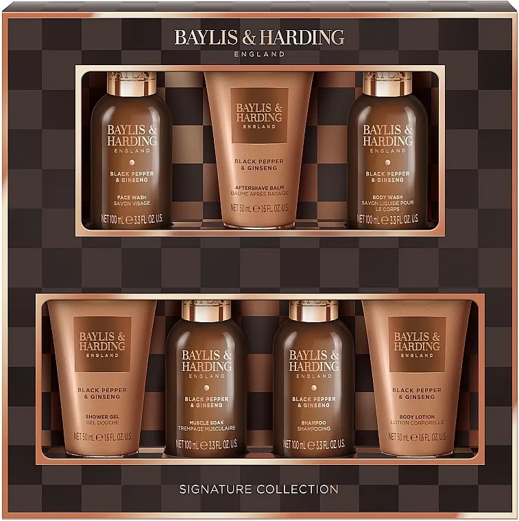 Baylis &amp; Harding Black Pepper &amp; Ginseng His Essential Luxuries Gift Set Set, 7 proizvoda