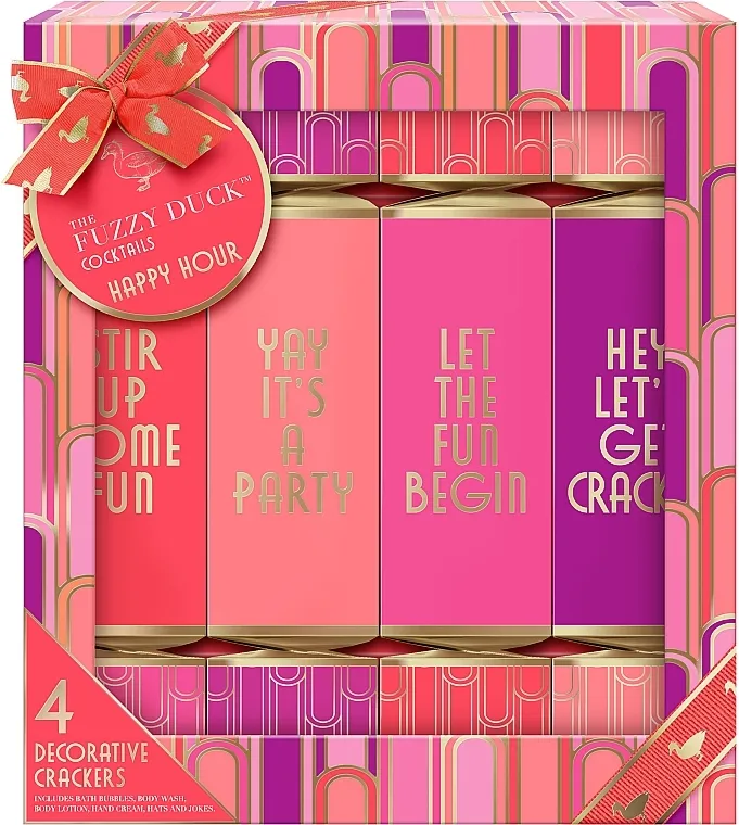 Baylis &amp; Harding The Fuzzy Duck Cotswold Cocktails Decorative Crackers Gift Set (bath/bubbles/30ml + body/wash/30ml + h/cr/30ml + b/lot/30ml)