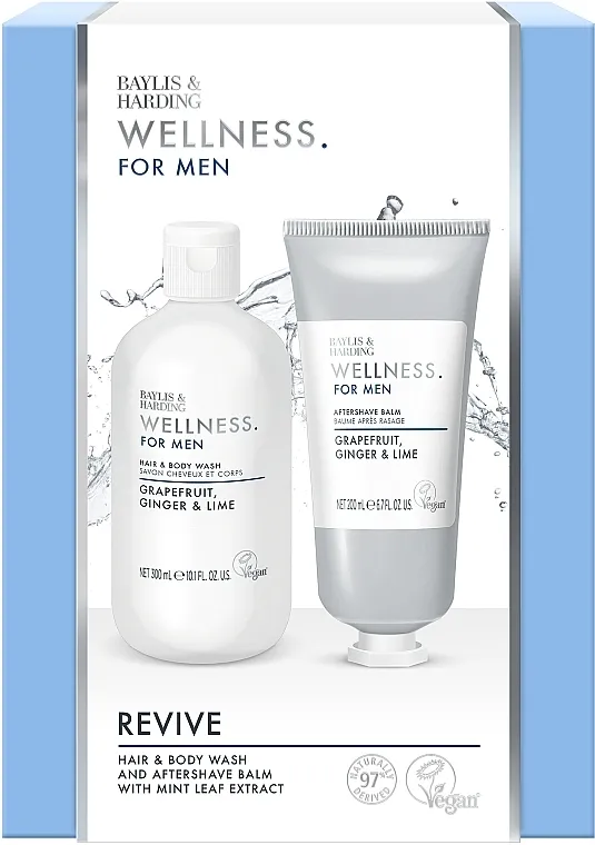 Baylis &amp; Harding Wellness For Men Revived &amp; Ready Gift Set (sh/gel/300ml + ash/balm/200ml)