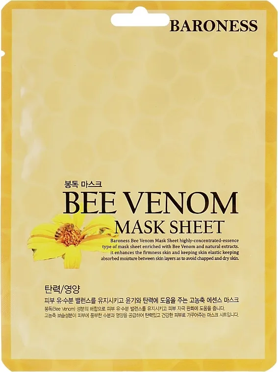 Beauadd Baroness Mask Sheet Bee Venom Sheet maska ​​s pčelinjim otrovom