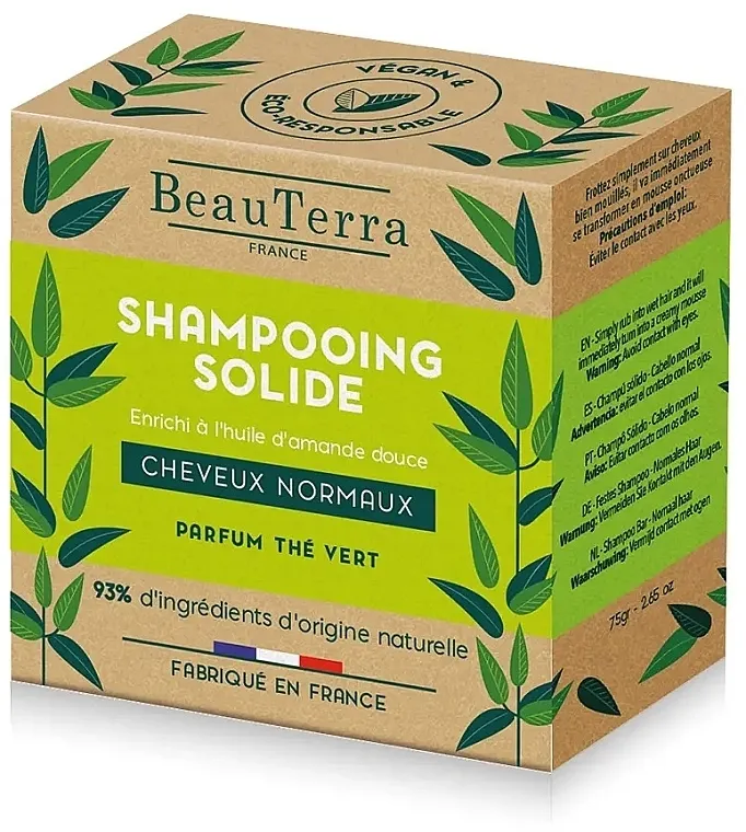 BeauTerra Solid Shampoo Normal Hair Šampon u pločici sa zelenim čajem