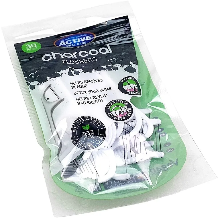 Beauty Formulas Active Oral Care Charcoal Flossers Konac za zube s aktivnim ugljenom