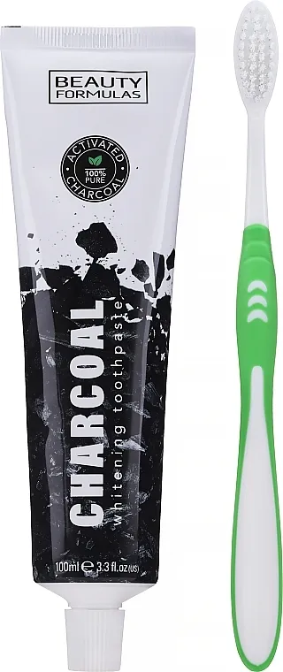 Beauty Formulas Charcoal (toothbrush/1pc + toothpaste/100ml) Set