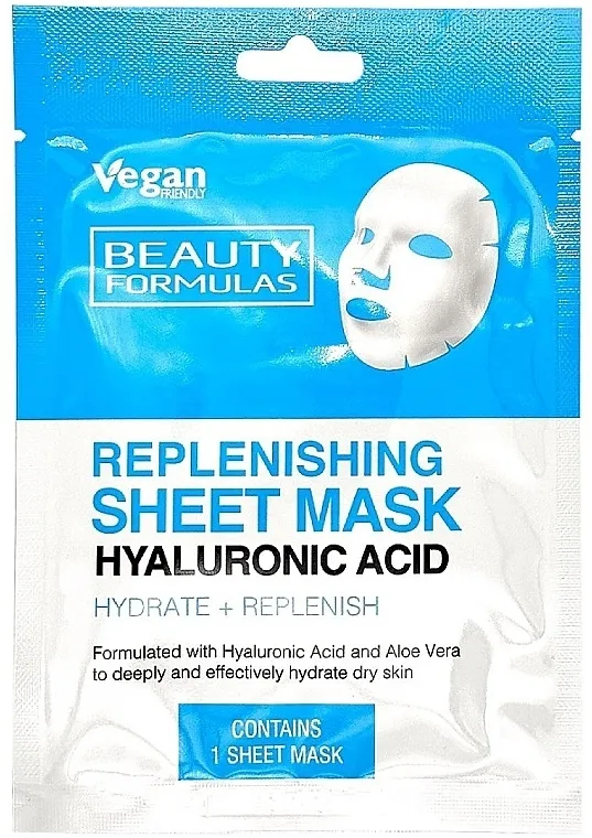 Beauty Formulas Replenishing Sheet Mask Sheet maska ​​za lice sa hijaluronskom kiselinom