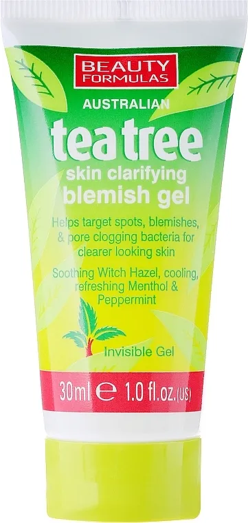 Beauty Formulas Tea Tree Skin Clarifying Blemish Gel Protuupalni gel za lice "Čajevac"
