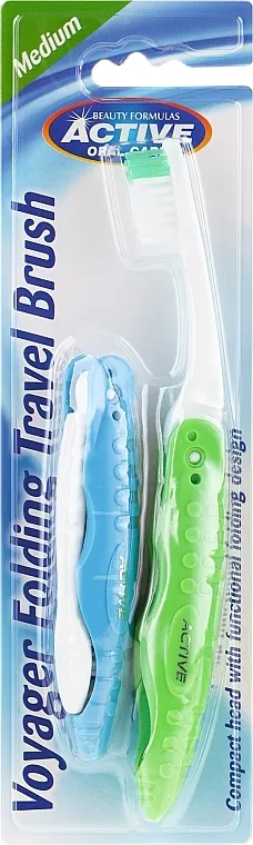 Beauty Formulas Voyager Active Folding Dustproof Travel Toothbrush Medium Četkica za zube, za putovanje, zelena