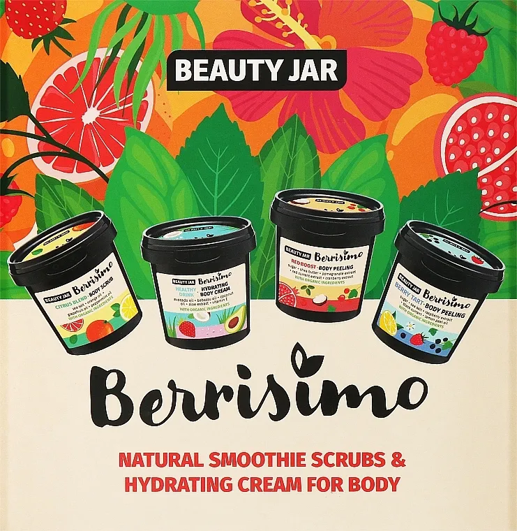 Beauty Jar Berrisimo Hydrating Body Gift Set (b/peel/160g + b/peel/200g + b/scrub/200g + b/cr/155ml)